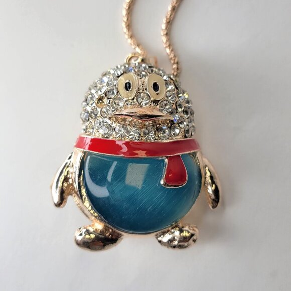 Bird Crystal Pendant Necklace Blue Pendant Necklace - Picture 9 of 9